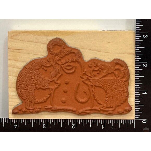 VERY RARE PENNY BLACK 2756K WHAT A SNOW WOOD RUBBER STAMP BY MARGARET SHERRY - Picture 3 of 5